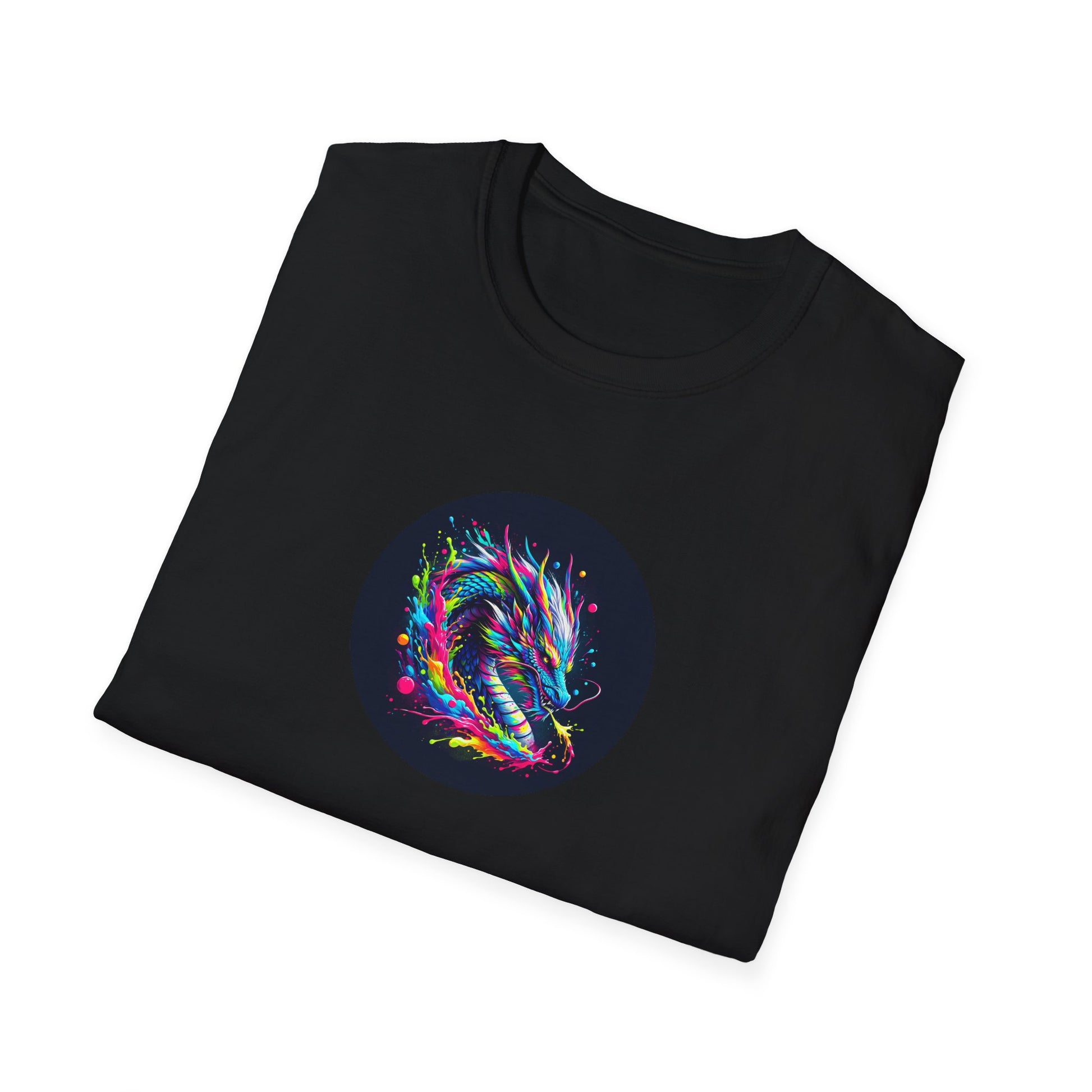 Cosmic dragon unisex t - shirt - stellar comfort in cotton black / xs