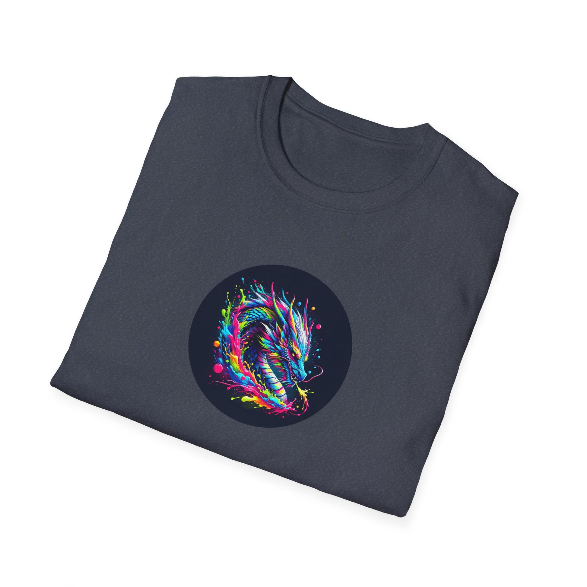 Cosmic dragon unisex t - shirt - stellar comfort in cotton heather navy / xs