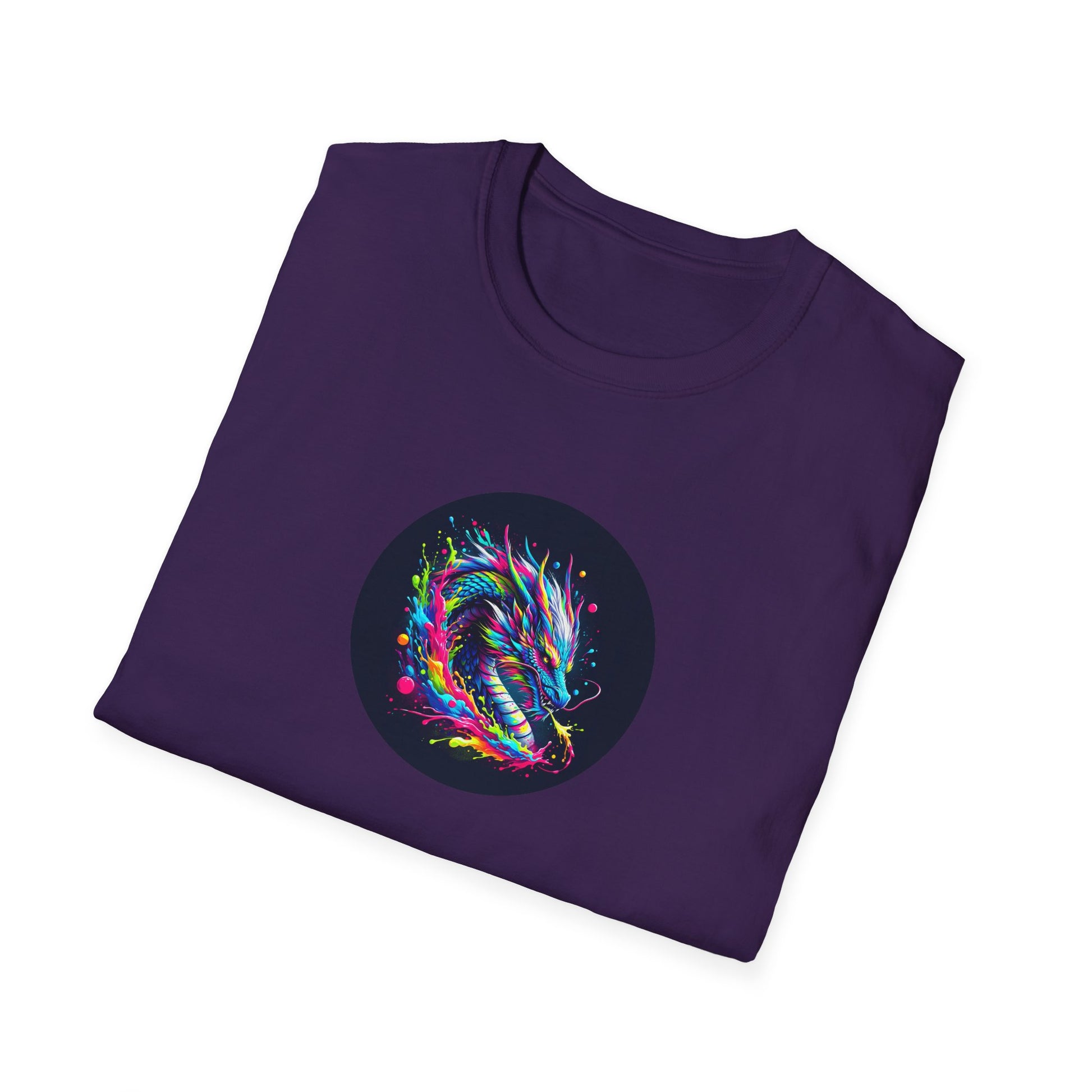 Cosmic dragon unisex t - shirt - stellar comfort in cotton purple / s